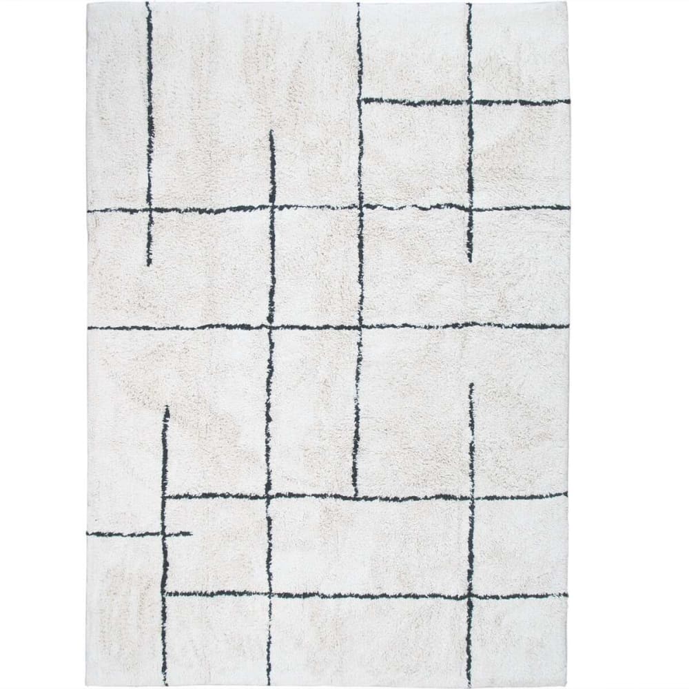 Tapis lavable berbère en coton écru 60x90