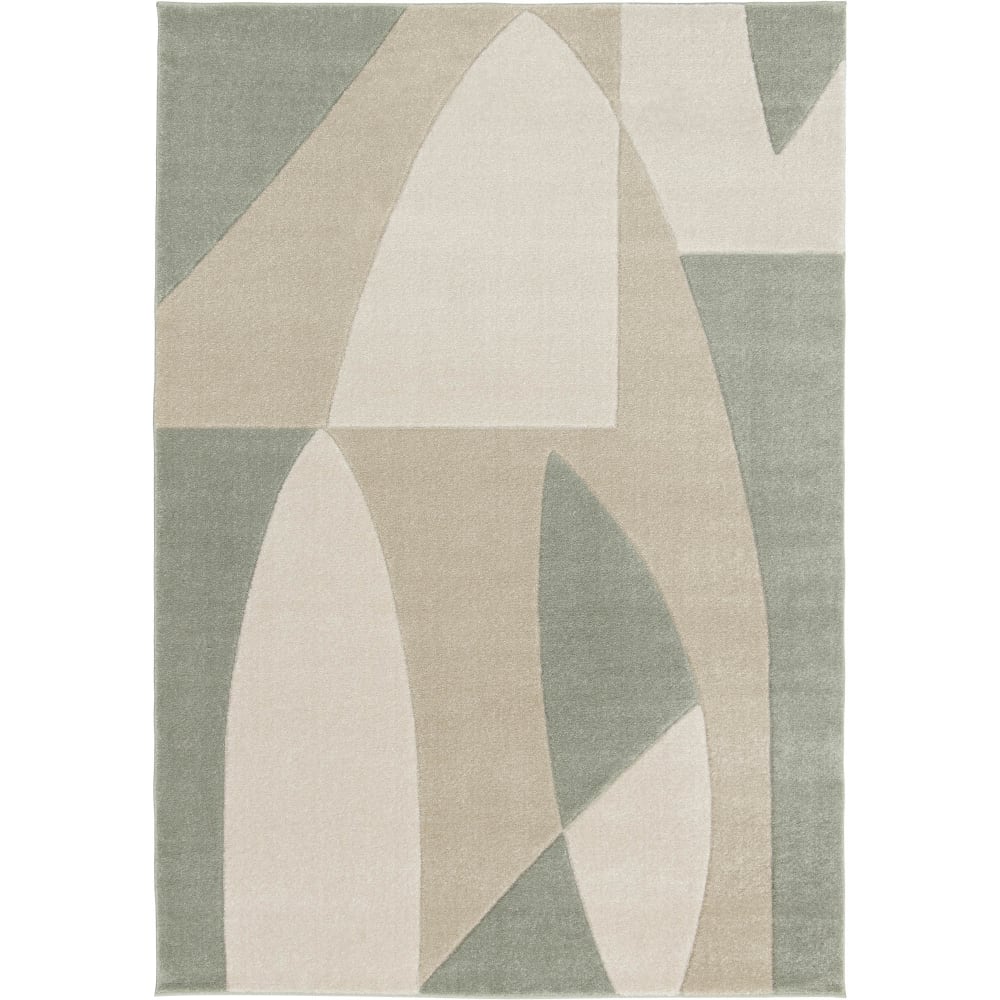 Tapis doux à relief abstrait géométrique beige 120x170