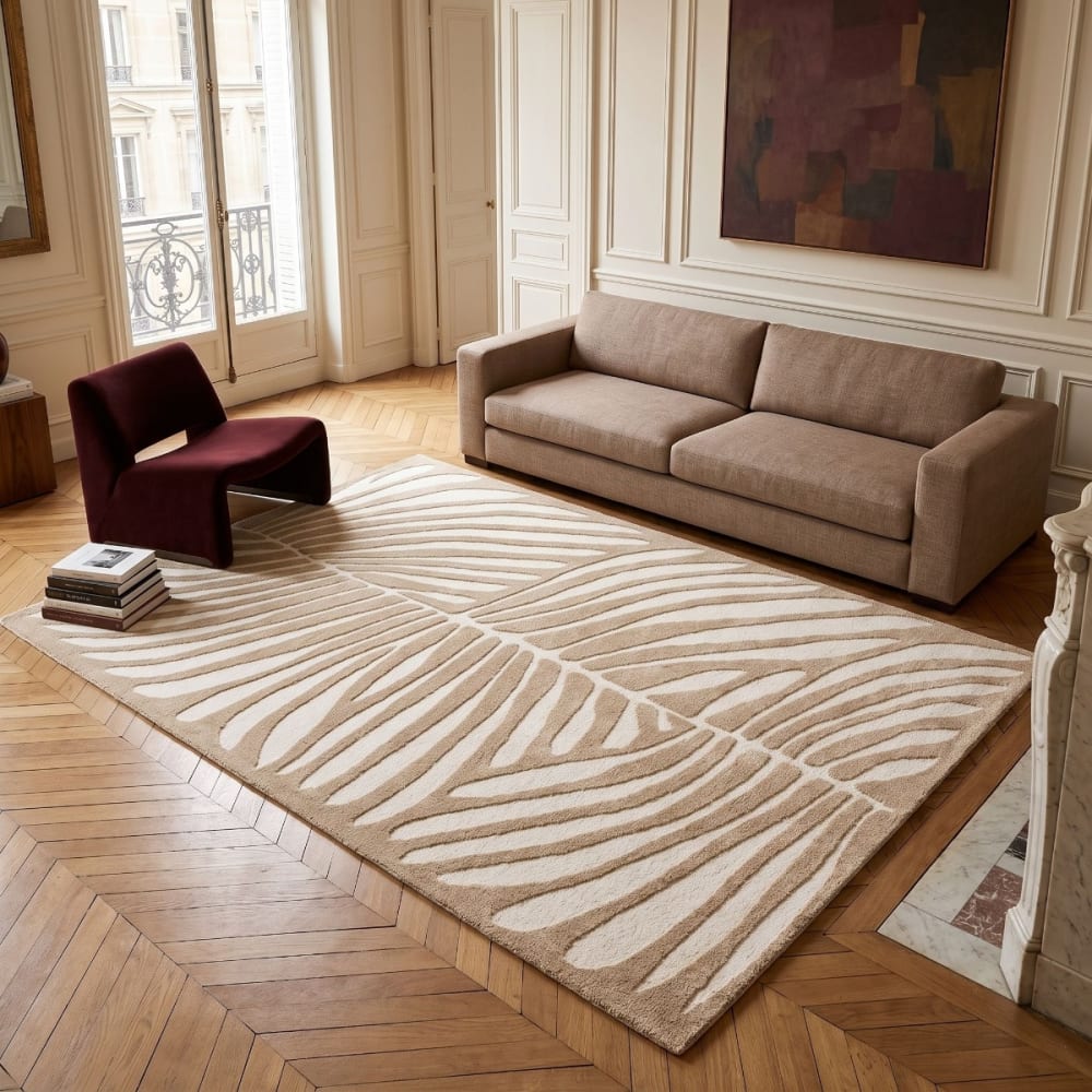 Tapis à relief doux moderne beige 160x230 — vue 3