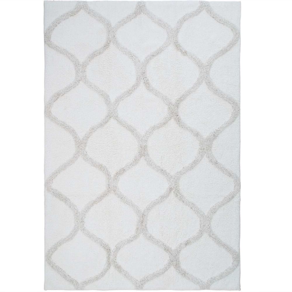 Tapis lavable berbère en coton beige 60x90