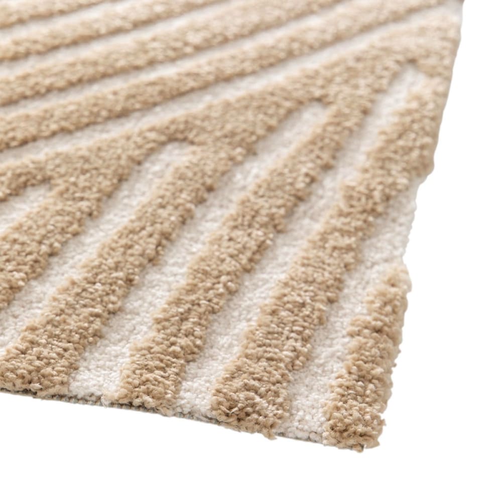 Tapis à reliefs doux géométrique beige 160x230 — vue 4