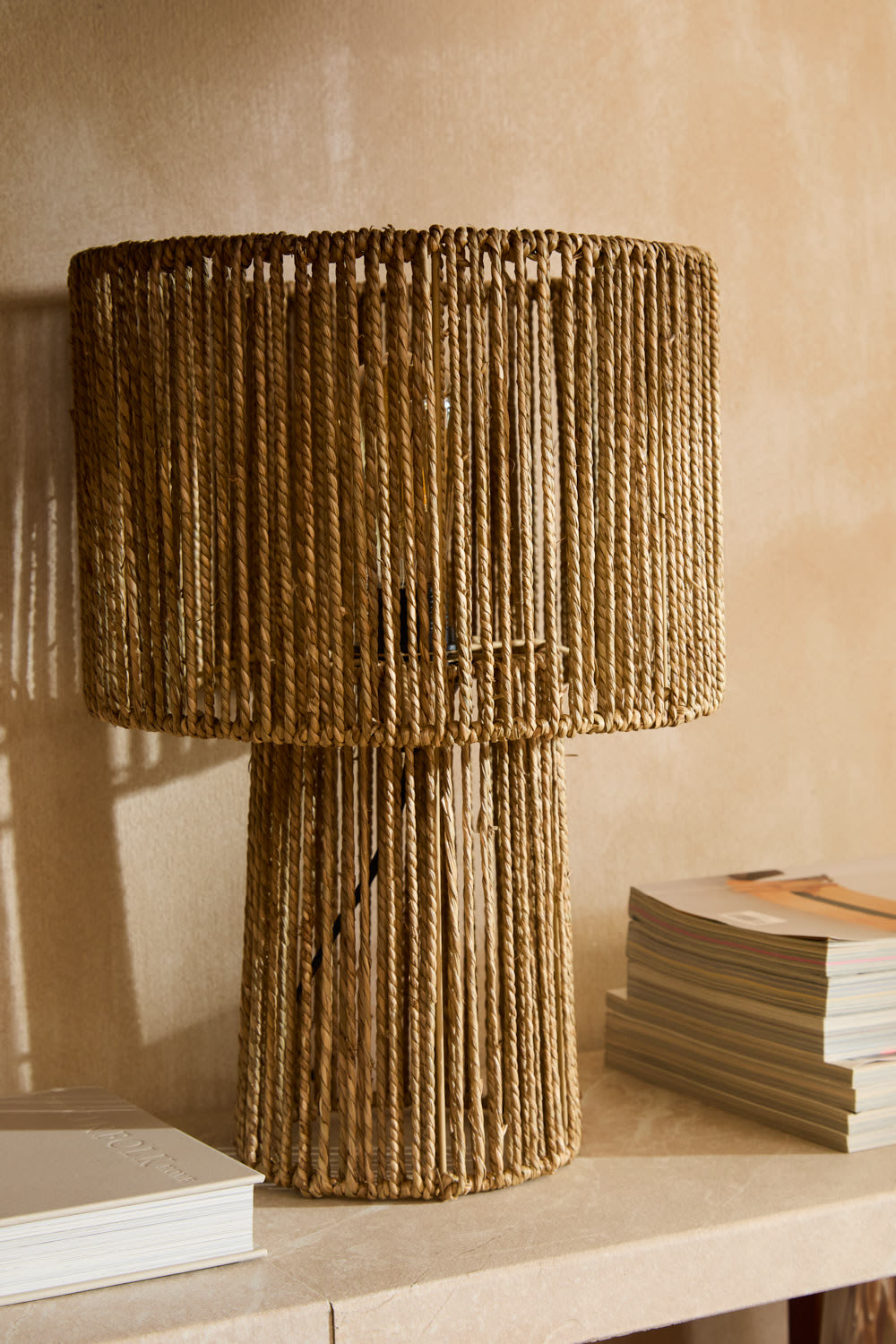 Tischlampe Far aus Binsen Natur 46x30 - Maisons Du Monde