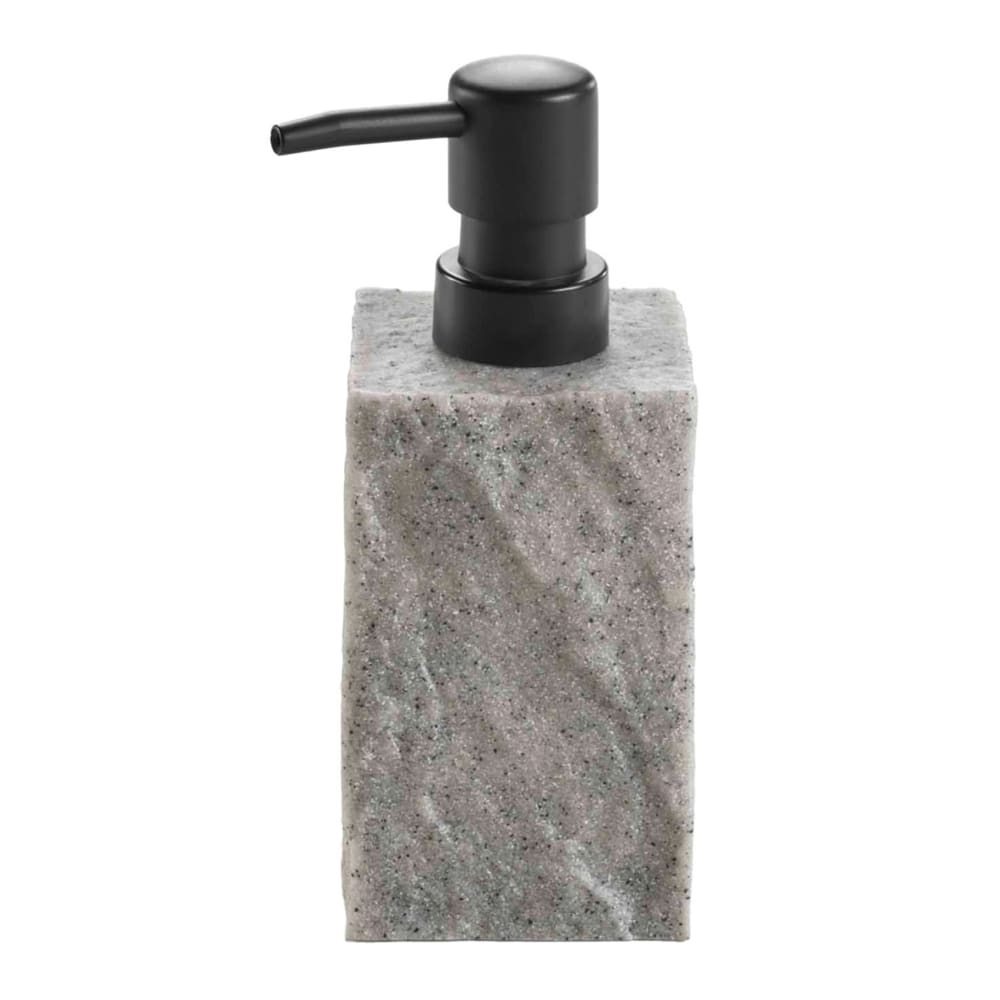 Distributeur de savon - effet minéral salle de bain résine gris 7 x 7