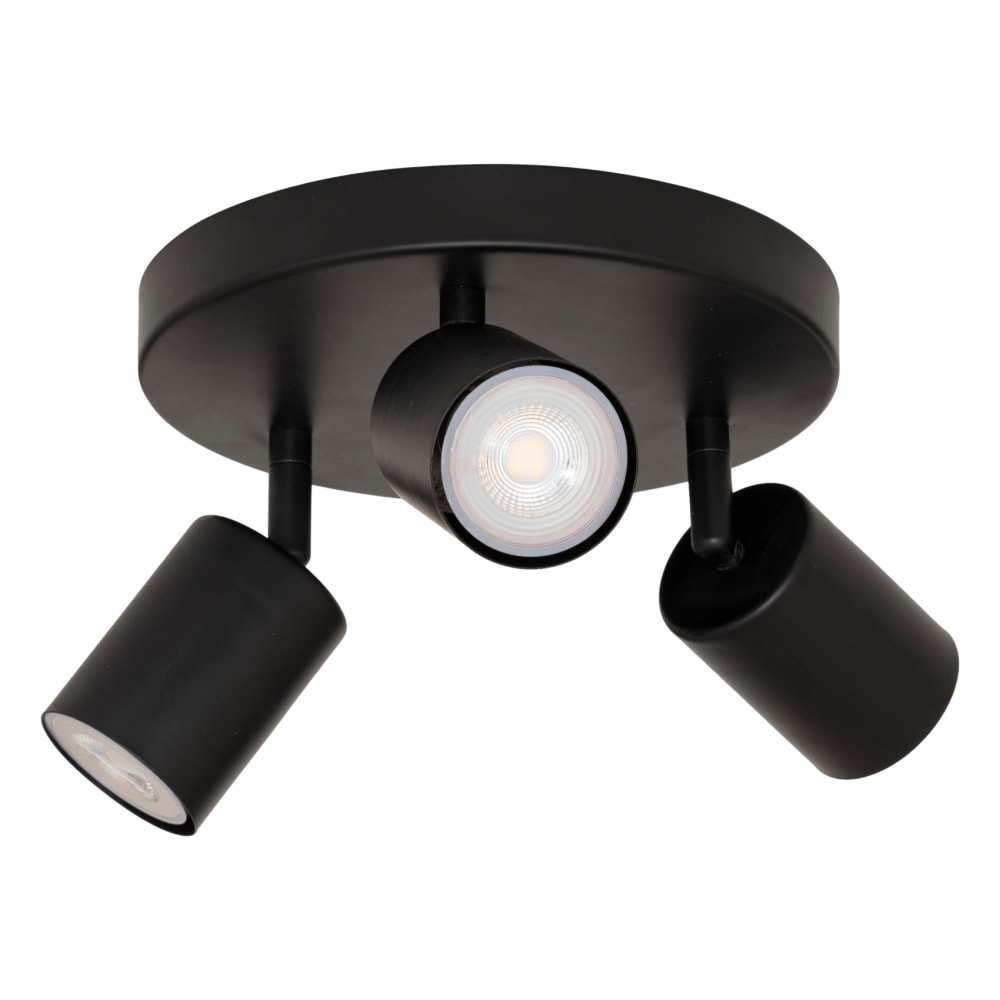Spot plafond triple orientable métal noir 20 x 20