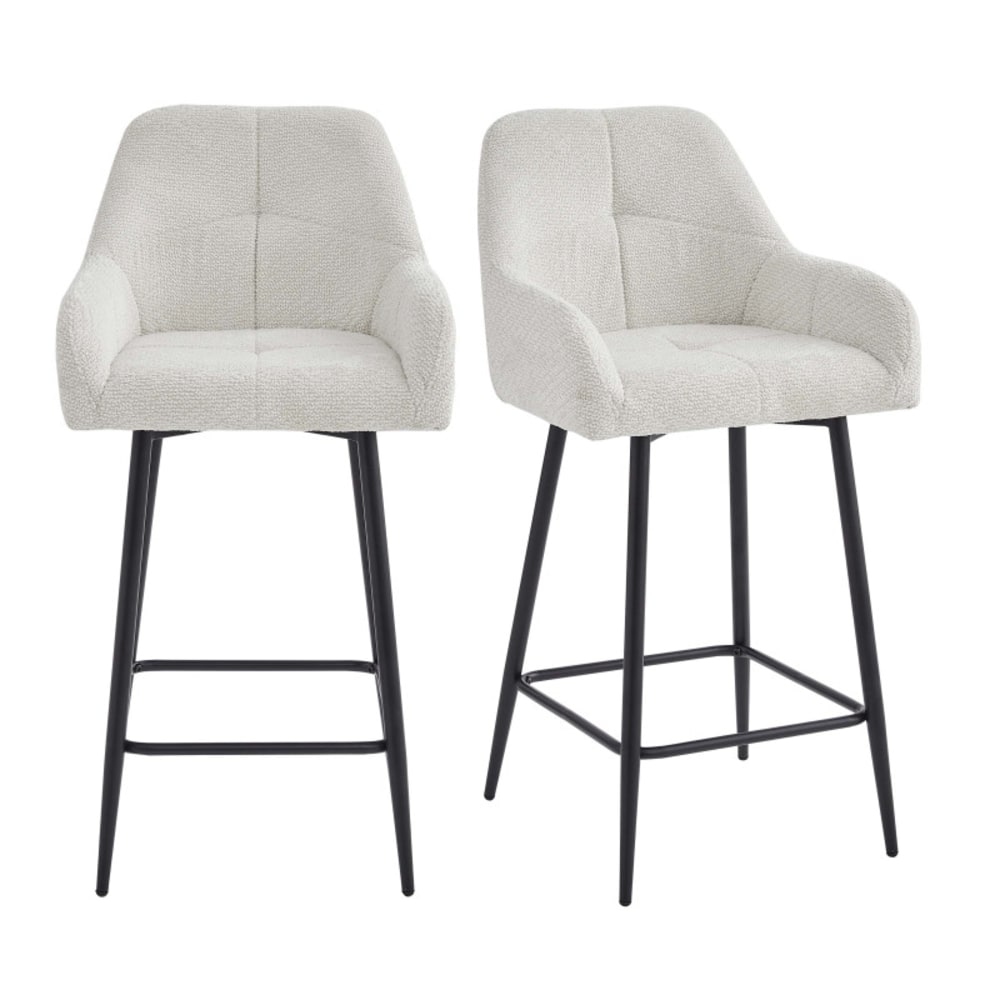 Moloo Barstuhl aus Stoff Ikon Beige (2 Stück) style modern Beige Stoff