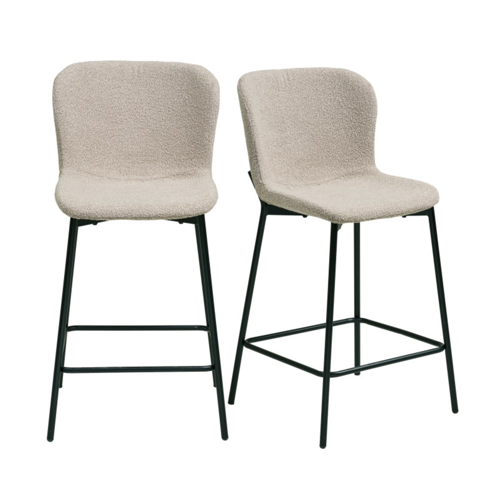 Moloo Barhocker aus taupefarbenem Stoff (x2) style modern Braun Stoff