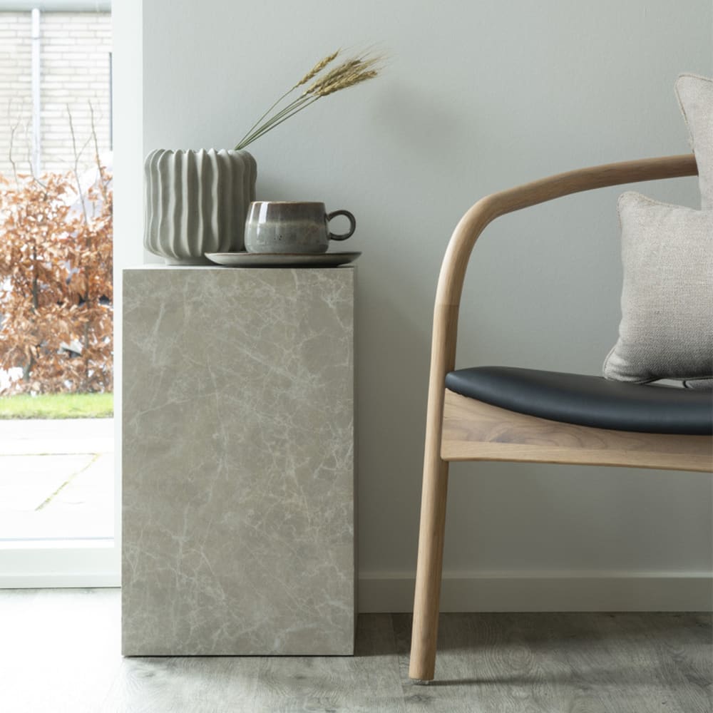 Couchtisch in beiger Marmoroptik 30 x 30 cm - Maisons Du Monde