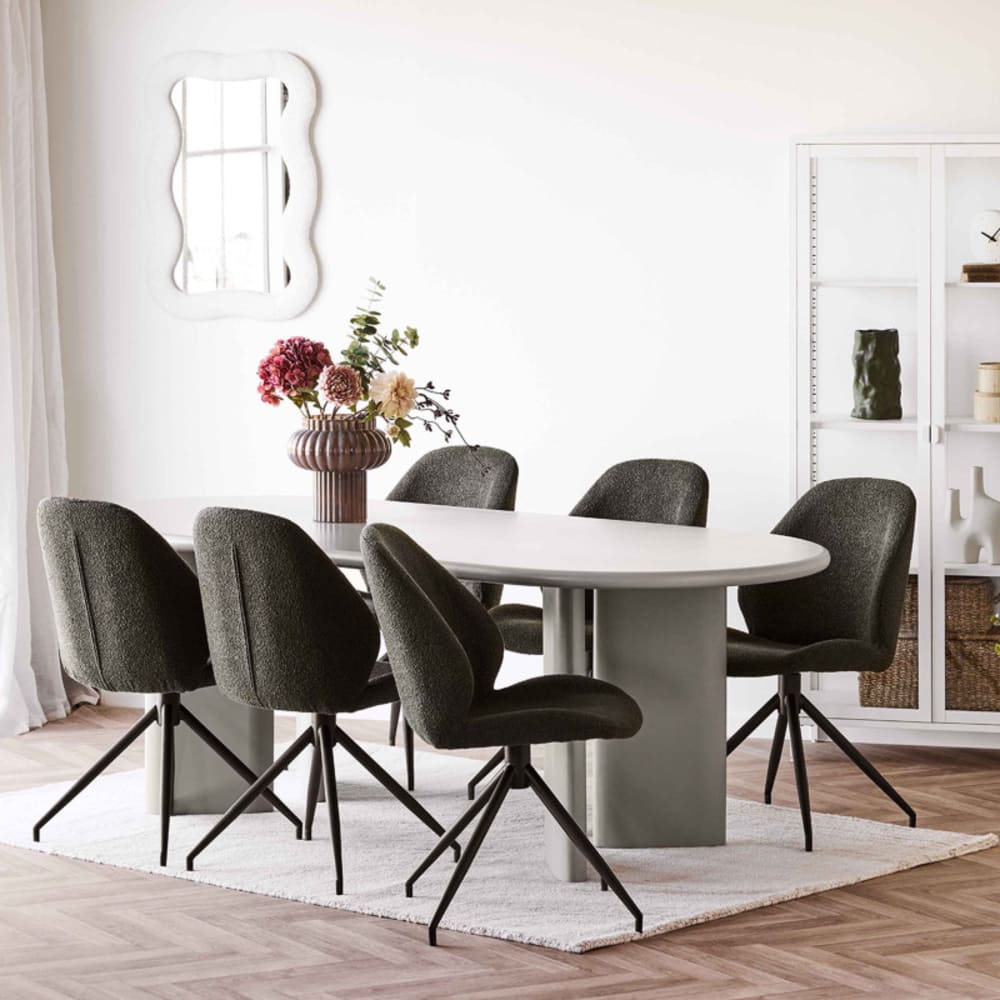 Ovaler Esstisch für 8/10 Personen 220 cm sandfarben - Maisons Du