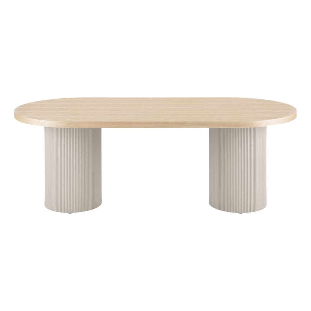ASH- Table à manger ovale 8/10 personnes 220 cm, frêne et sable