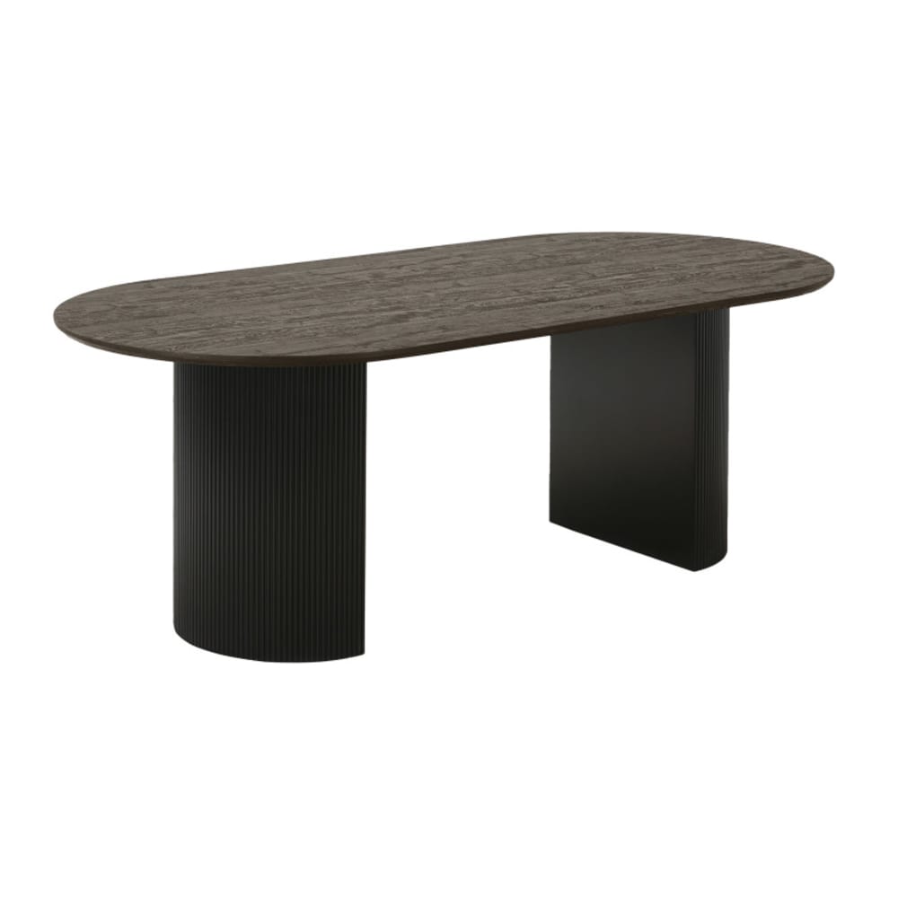 MIDO- Table à manger 6/8 personnes 210 cm brun foncé