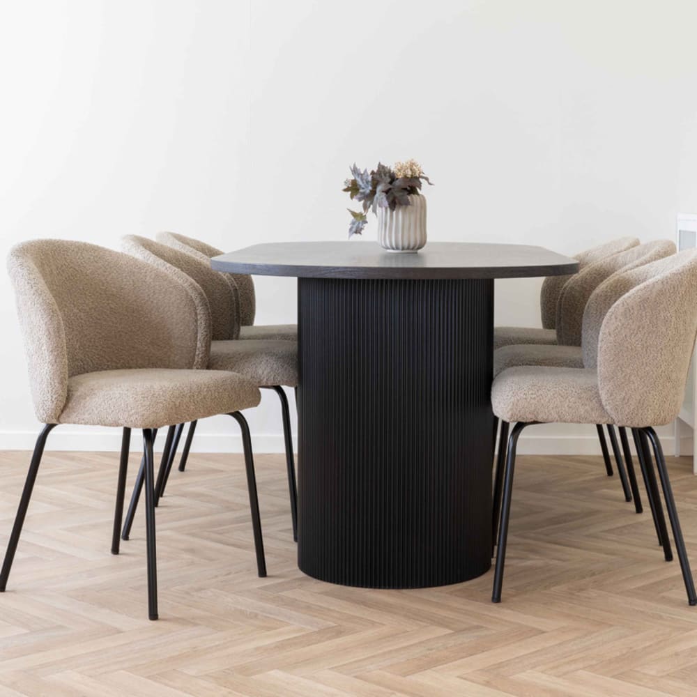 Table à manger 6/8 personnes 210 cm brun foncé