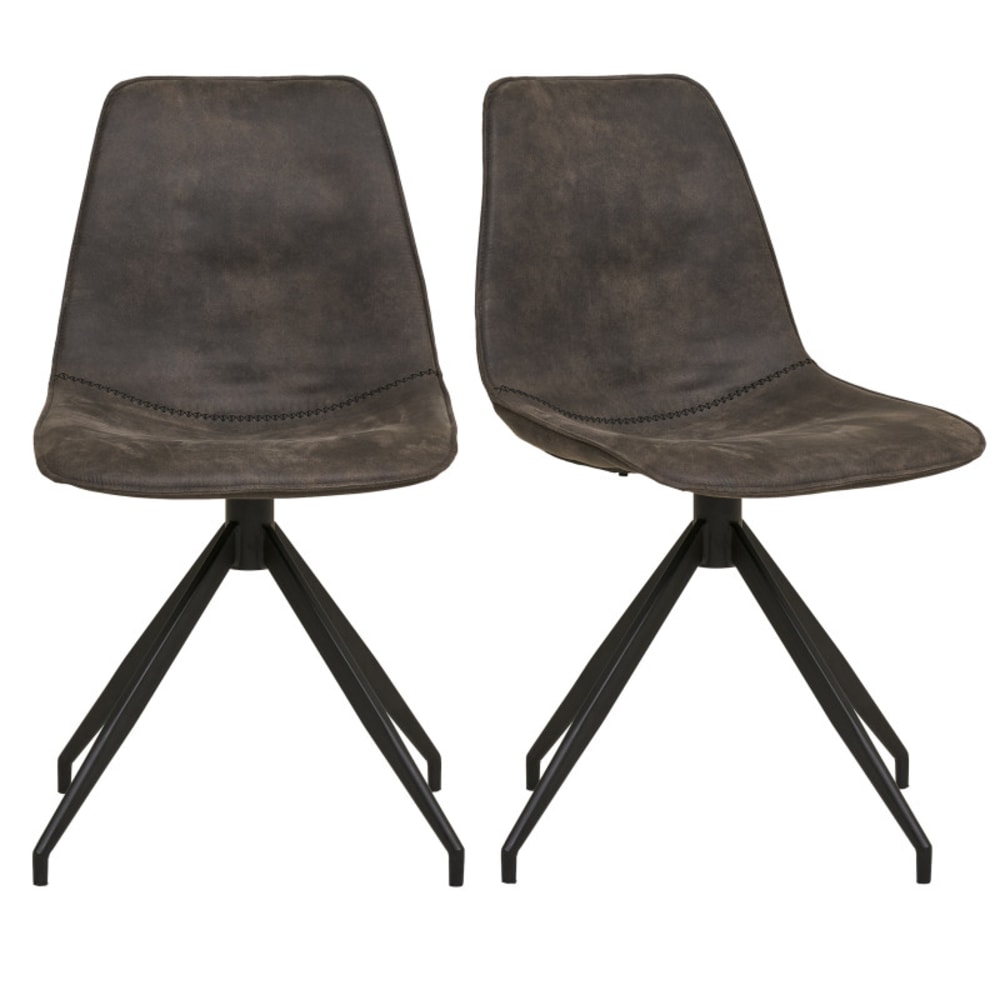 silla giratoria 360 en microfibra gris vintage x2