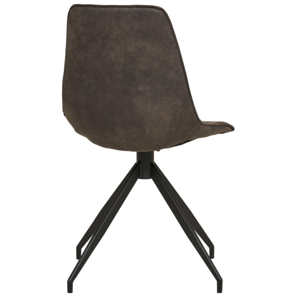 Chaise pivotante à 360 en microfibre vintage grise (x2)