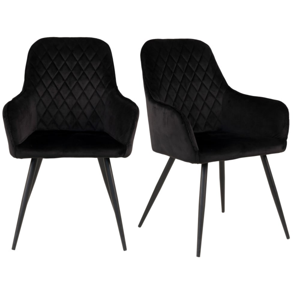 chaise en velours noir