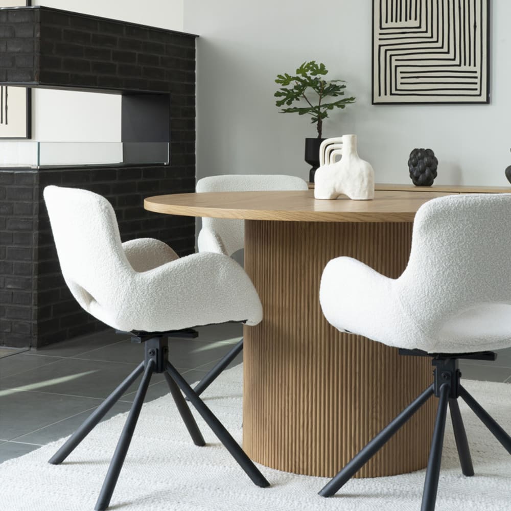 360°-Drehsessel in ecrufarbenem Stoff (x2) - Maisons Du Monde