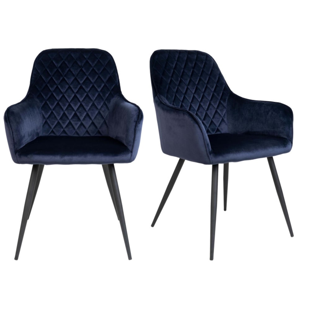 chaise en velours bleu
