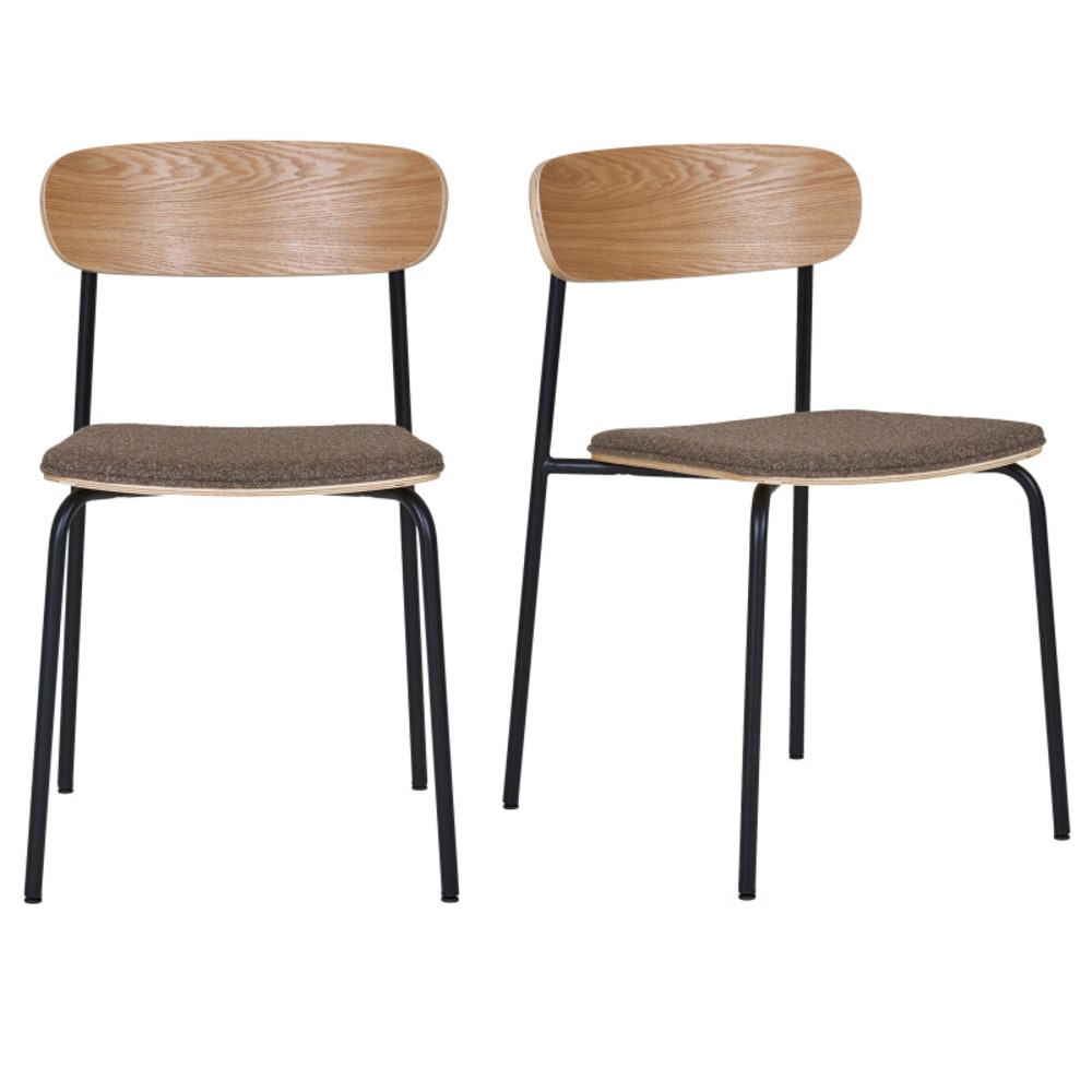 Chaise en frêne massif, - tissu noir acier