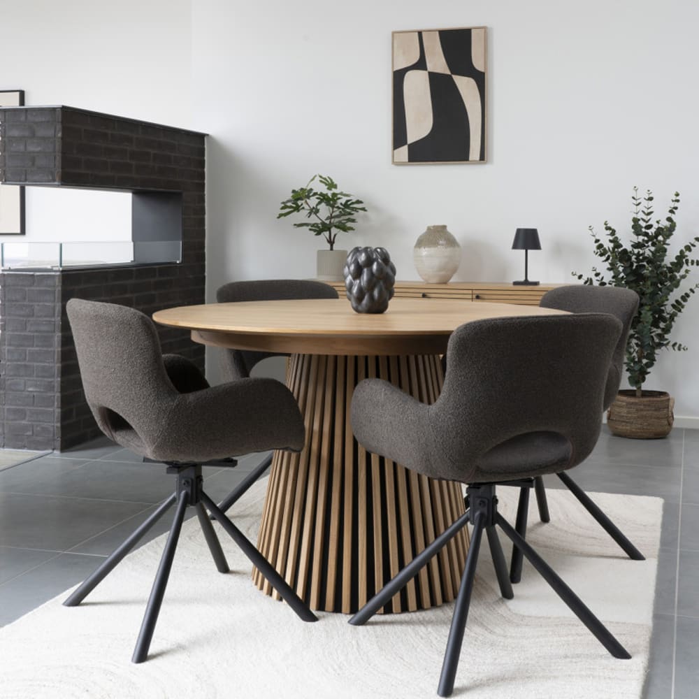 360°-Drehsessel in taupefarbenem Stoff (x2) - Maisons Du Monde