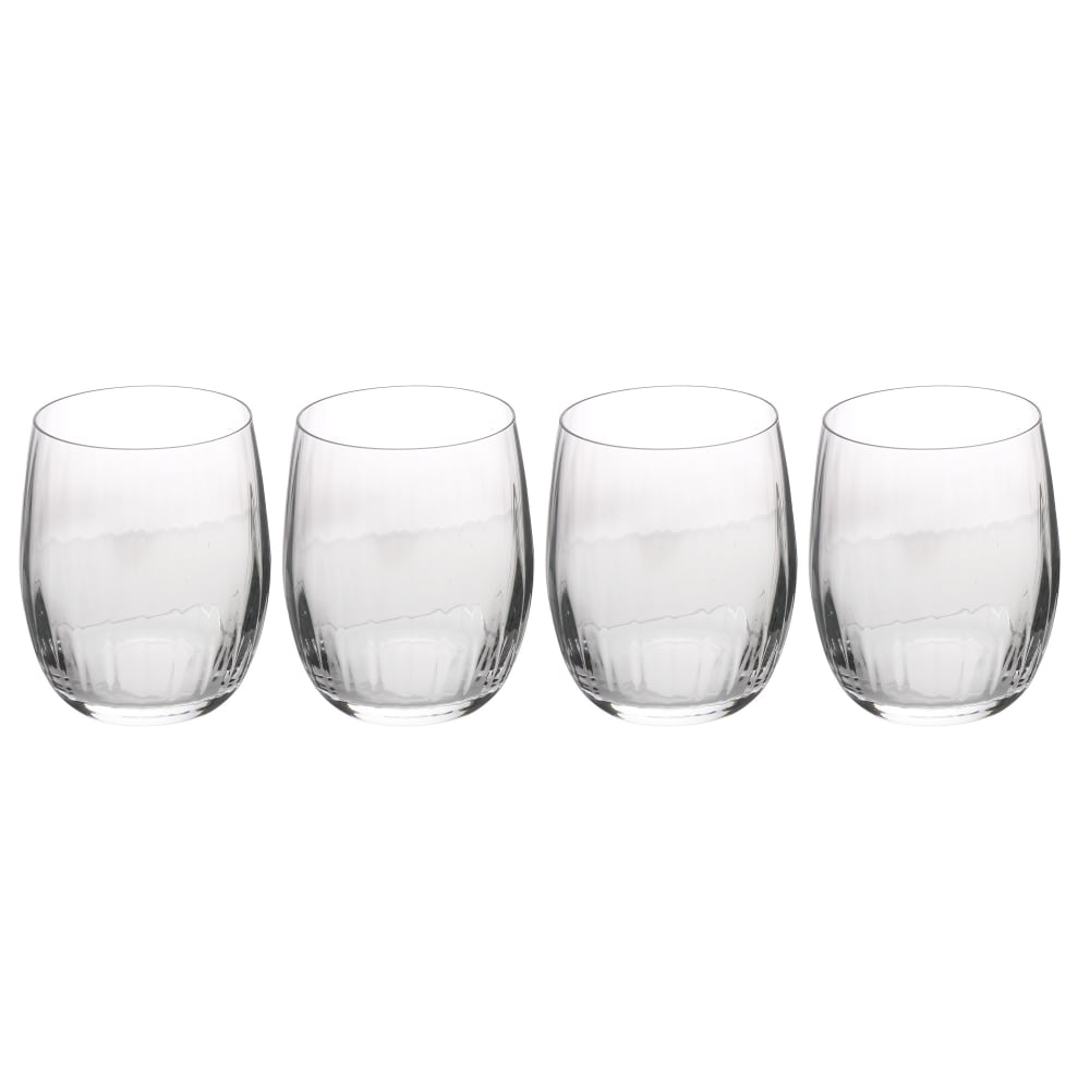 Lot De 4 Verres à Vin Sans Pied Verre Transparent 350ml