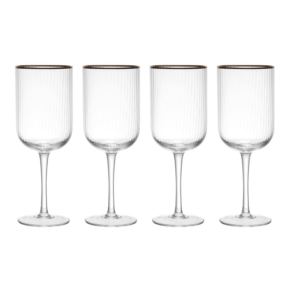 Set De 4 Verres à Vin Blanc Cristal Transparent 400ml