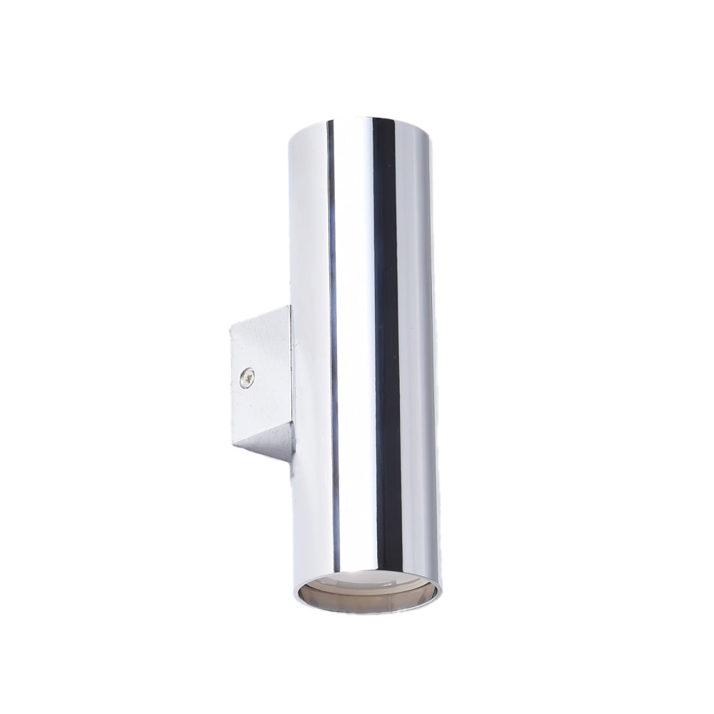 Applique murale métal chromé, éclairage haut/bas, GU10 18cm