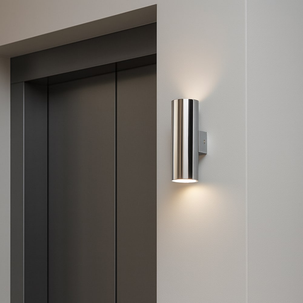 Applique murale métal chromé, éclairage haut/bas, GU10 18cm — vue 4