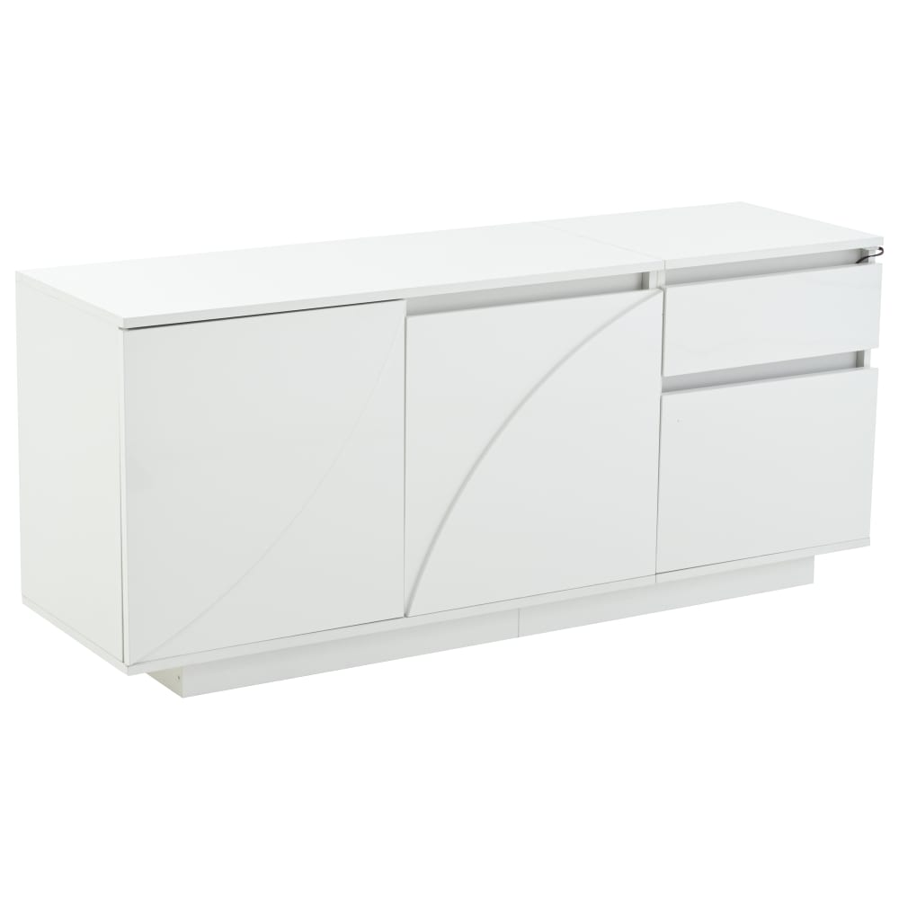 Lackiertes Sideboard mit 2 Türen und 2 Schubladen,Weiß - Maisons