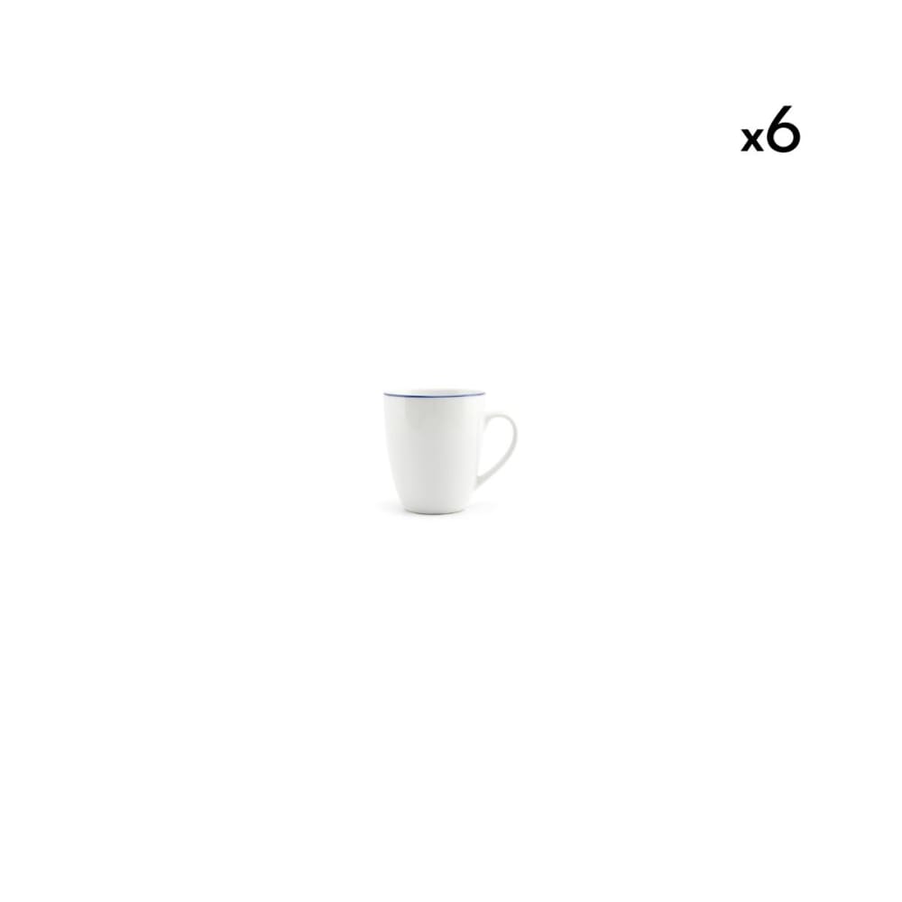 Lot de 6 tasses blanc en porcelaine 38cl