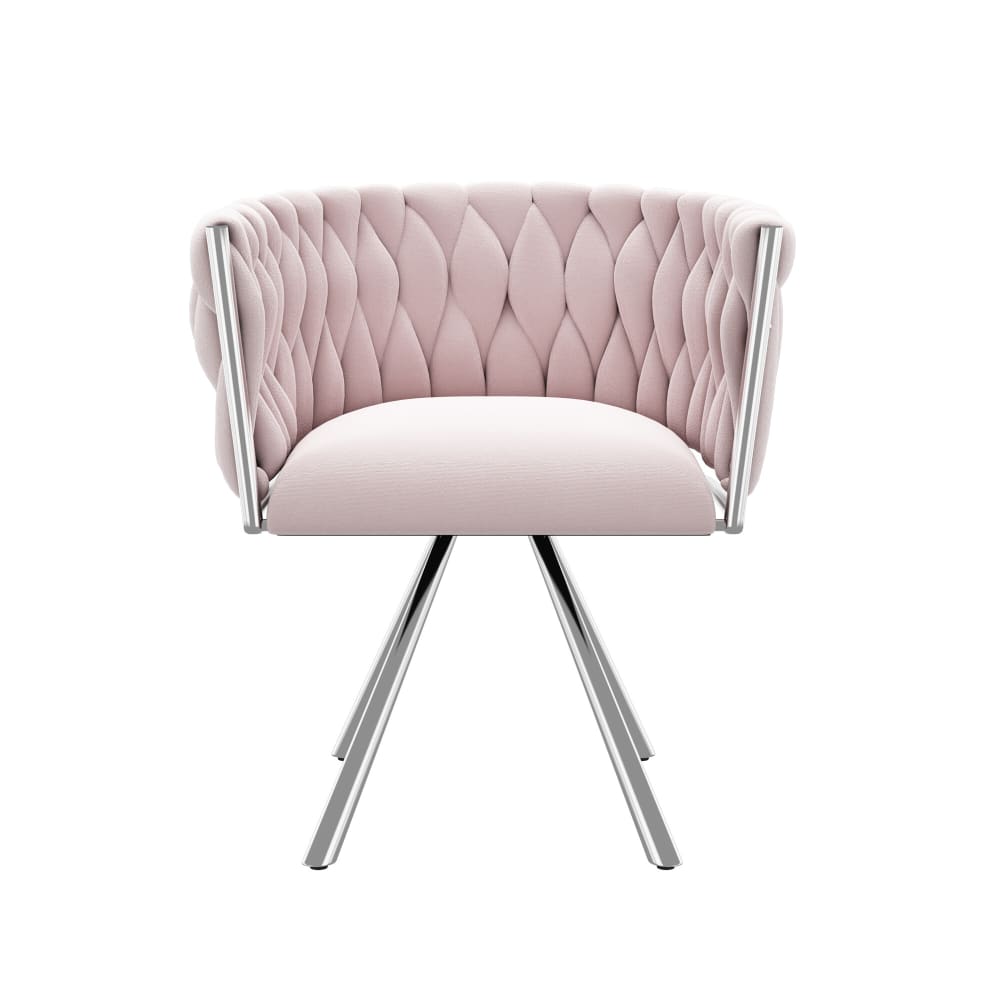 Fauteuil en velours rose
