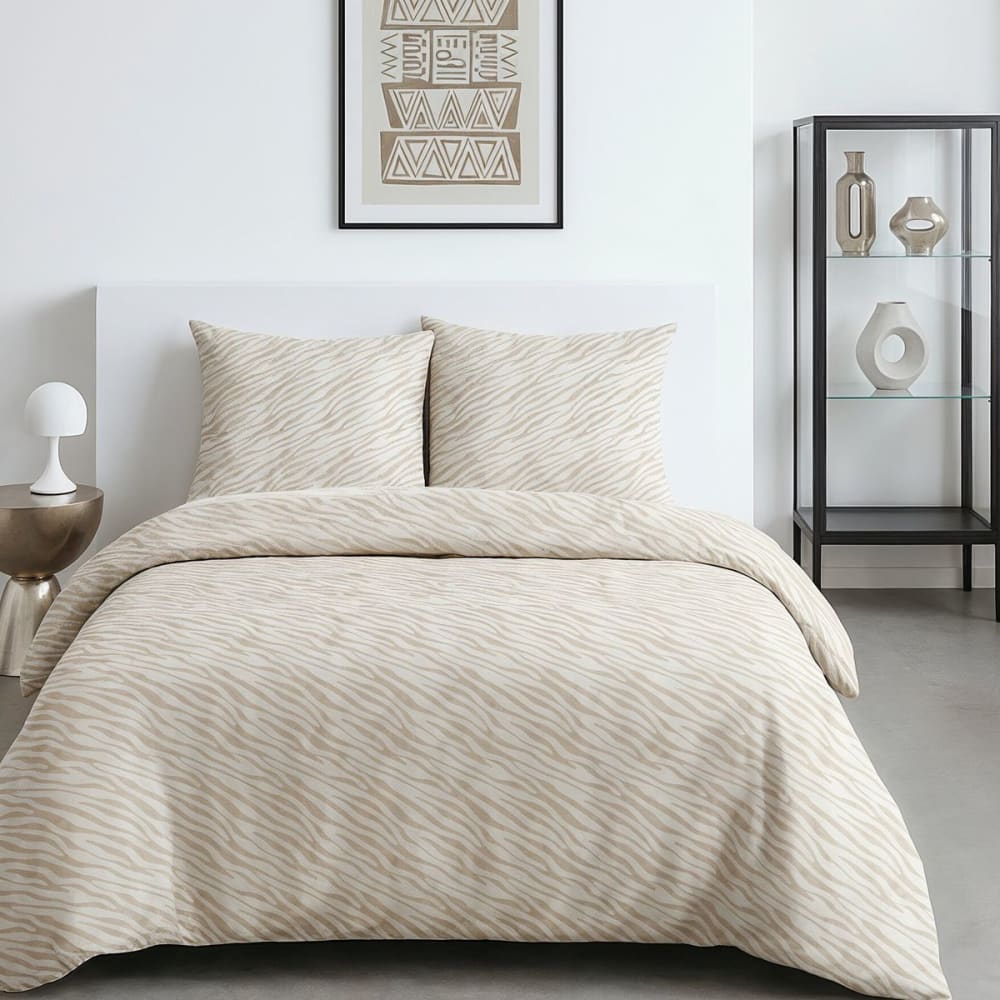 Parure de lit imprimé Animalier  240x220cm Blanc