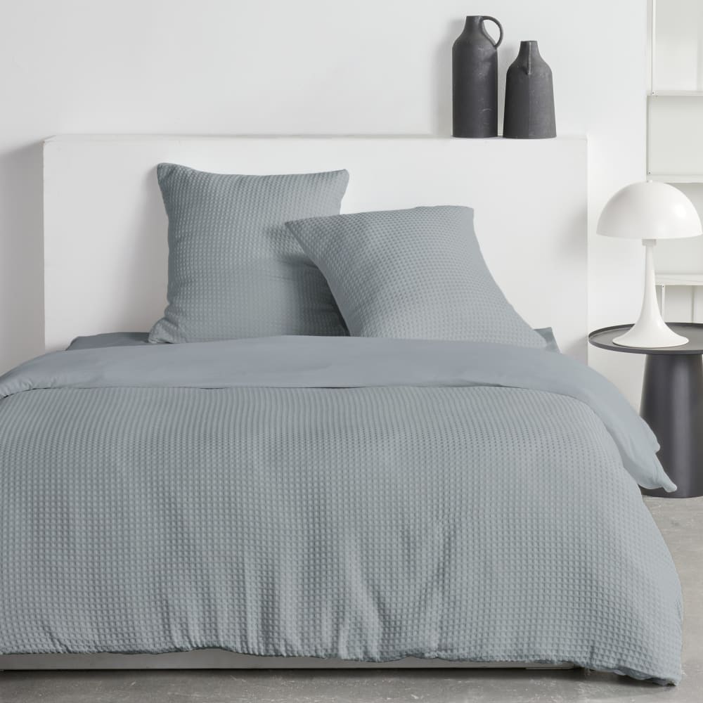 Parure de lit nid d'abeille uni  260x240cm Gris