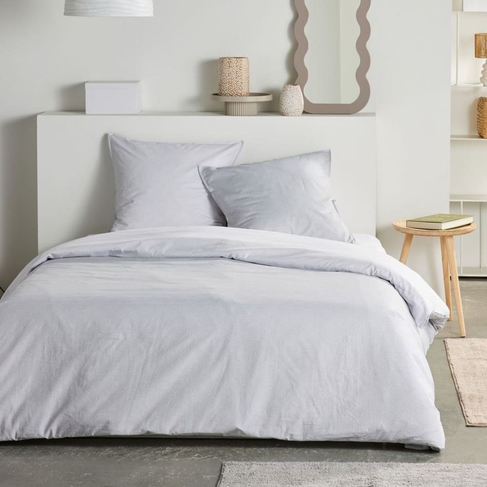Parure de lit imprimé Graphique coton  240x220cm Gris