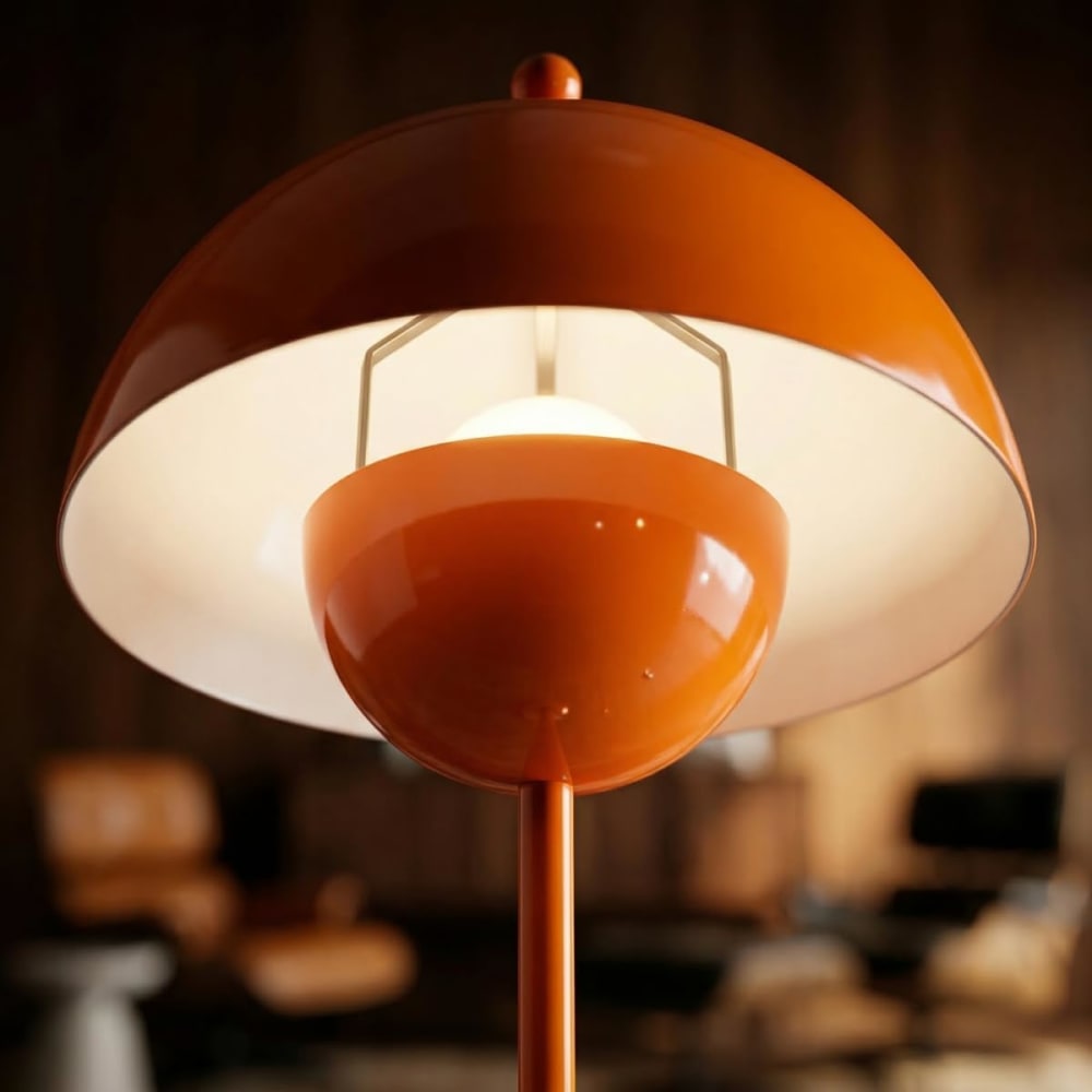 Lampadaire nordique métal orange,E27 H158 cm — vue 4