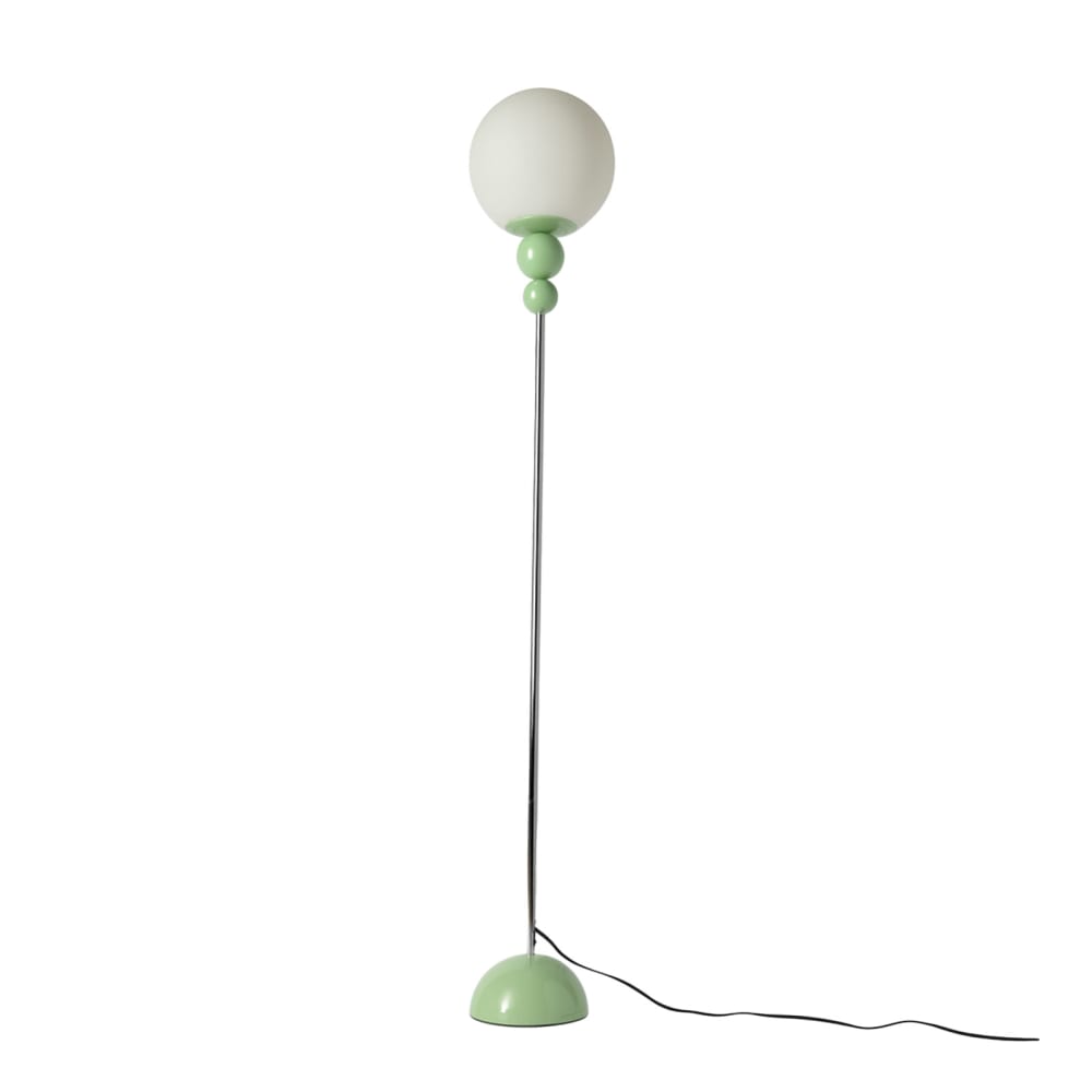 Lampadaire multiboule métal vert, E27 H160 cm