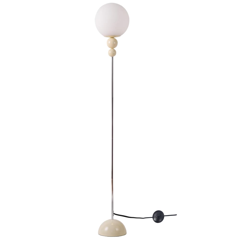 Lampadaire multiboule métal crème, E27 H160 cm