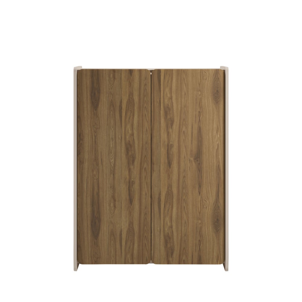Buffet haut 2 portes en bois H125cm - Bois foncé