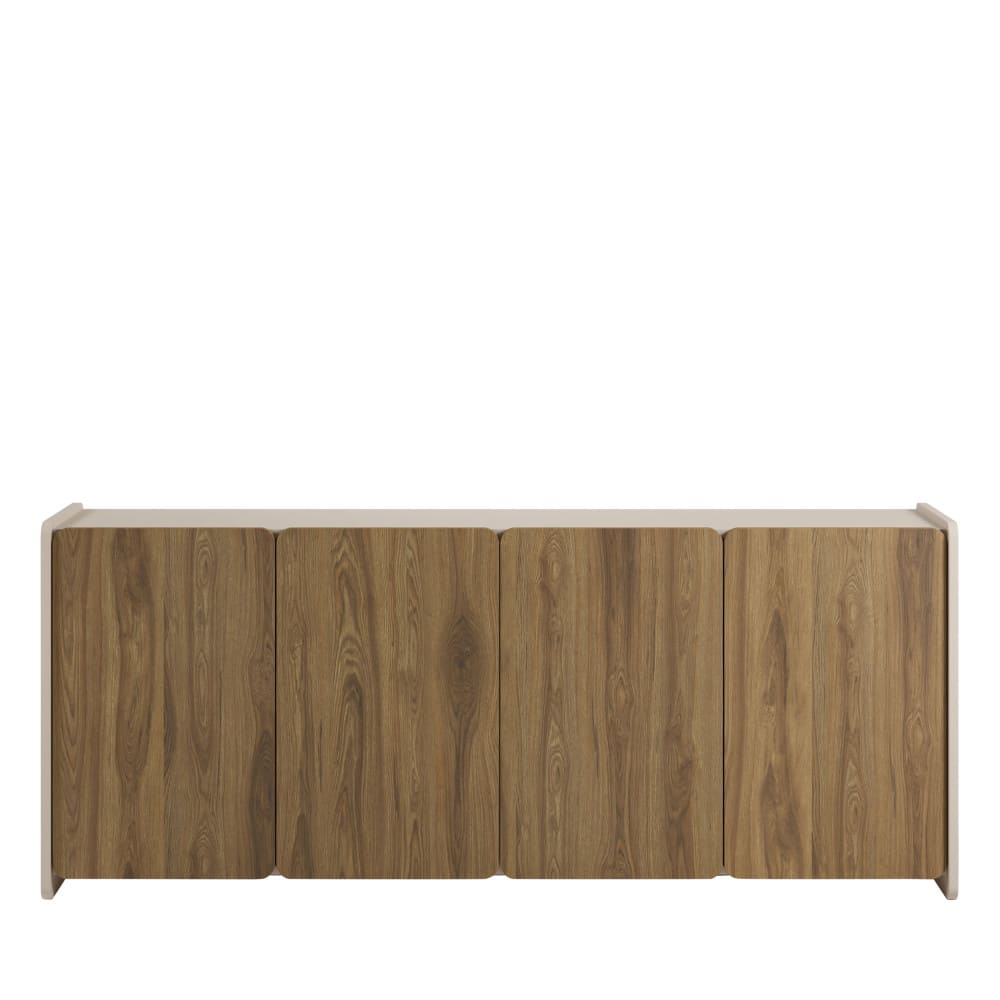 Buffet 4 portes en bois L180cm - Bois foncé