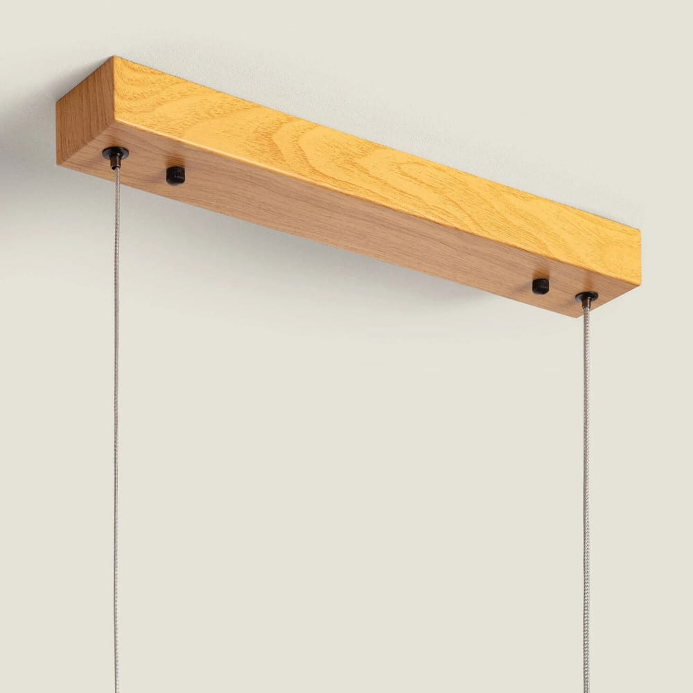 Suspension linéaire en aluminium l120cm - bois clair — vue 4