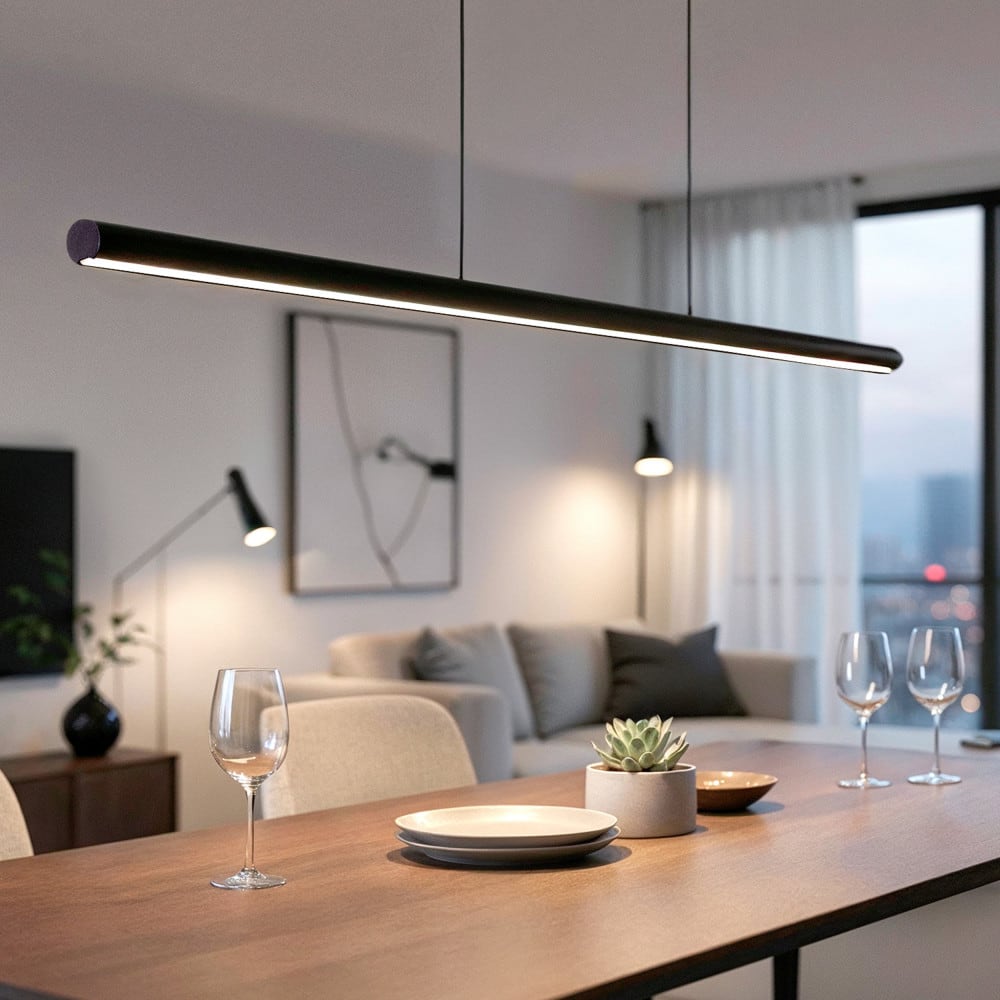 Suspension linéaire en aluminium l120cm - noir — vue 3