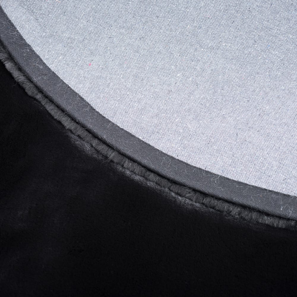 Tapis rond en fausse fourrure noir 80x80 cm — vue 4