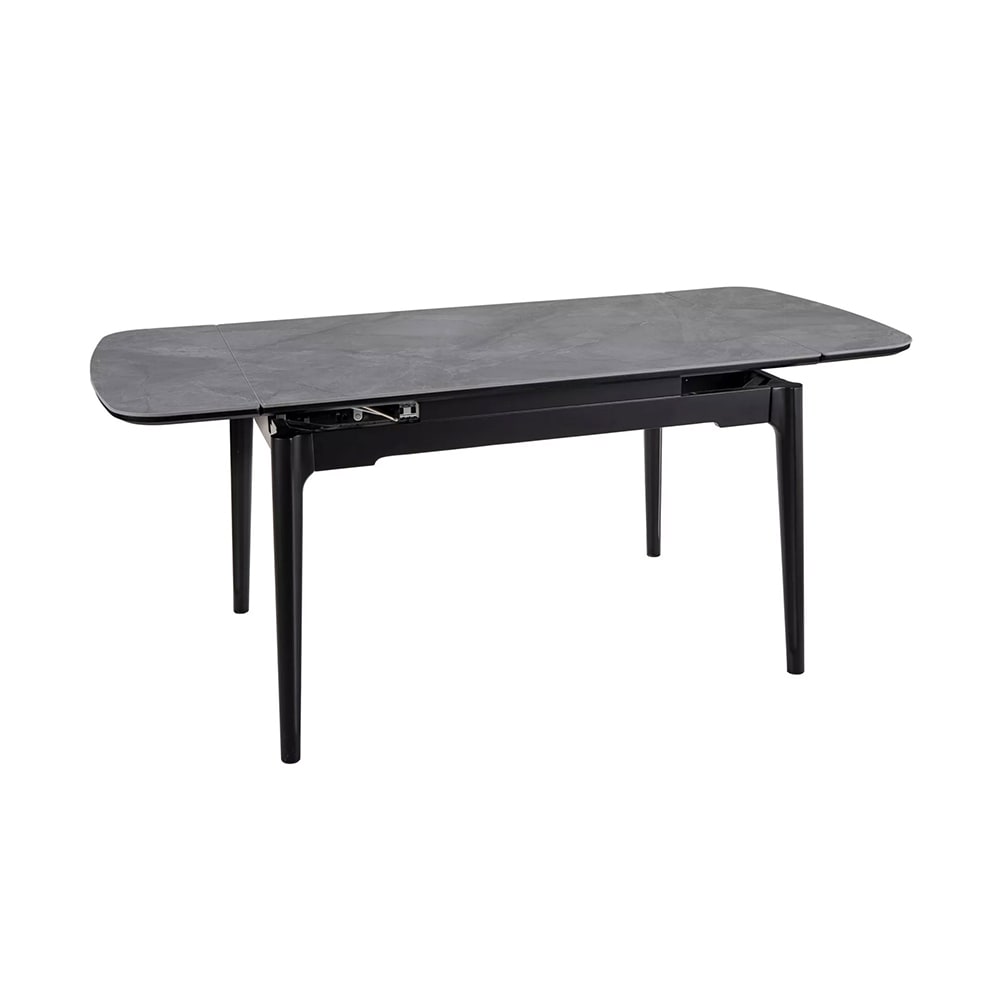 Feldmann-Wohnen Esstisch ausziehbar aus Massivholz, 120-180x80x76cm, grau marmor style modern - -