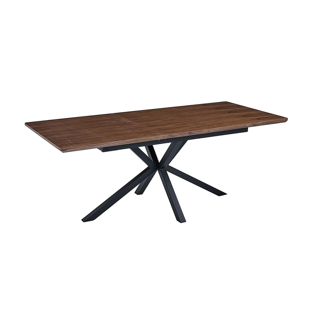 Feldmann-Wohnen Esstisch ausziehbar aus Metall & MDF, 160-200x90x76cm, Nussbaum style modern Braun Spanplatte