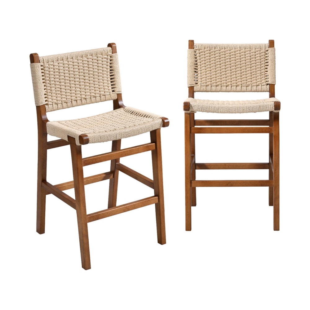 2 tabourets de bar bois - noyer