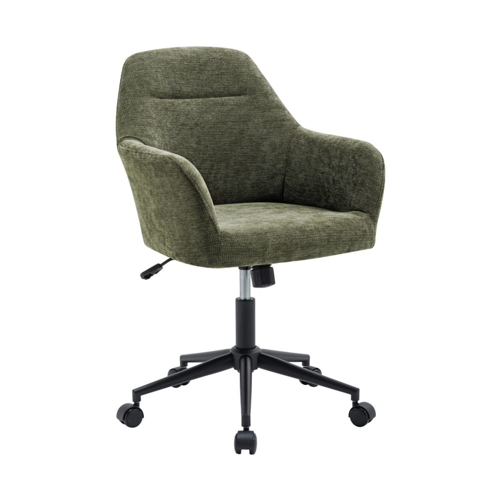 sweeek Bürostuhl mit khakifarbenem Chenille-Bezug style classic chic Grün Spanplatte