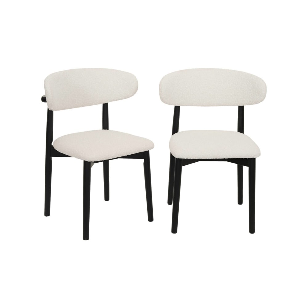 Lot de 2 chaises en bois - noir tissu
