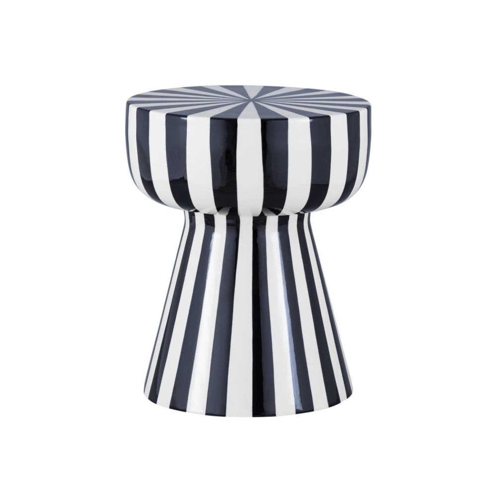 Table d'appoint, bout de canapé acier noir et blanc