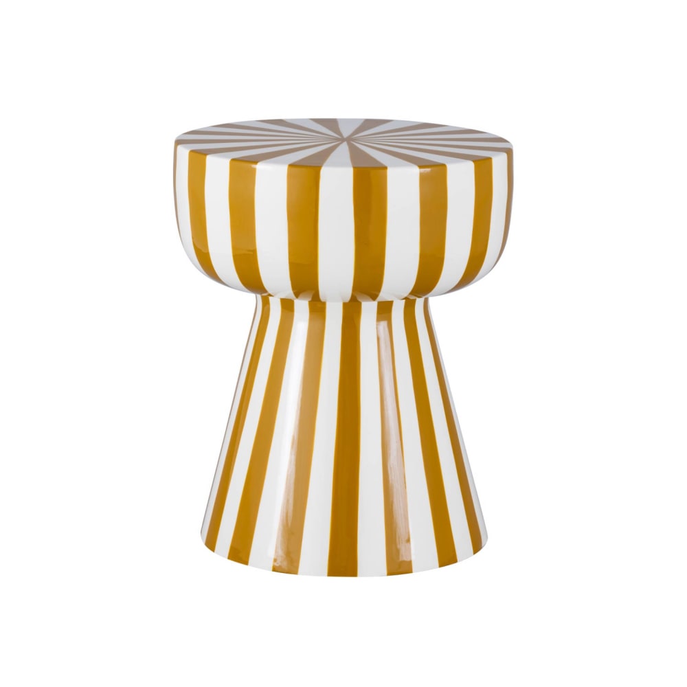 Table d'appoint, bout de canapé acier ocre et blanc