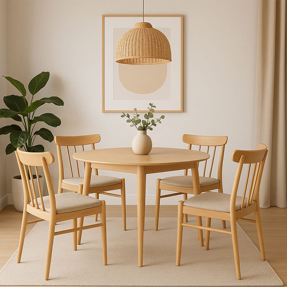 Esstisch rund aus MDF, 90x90x75cm, honigeiche - Maisons Du Monde
