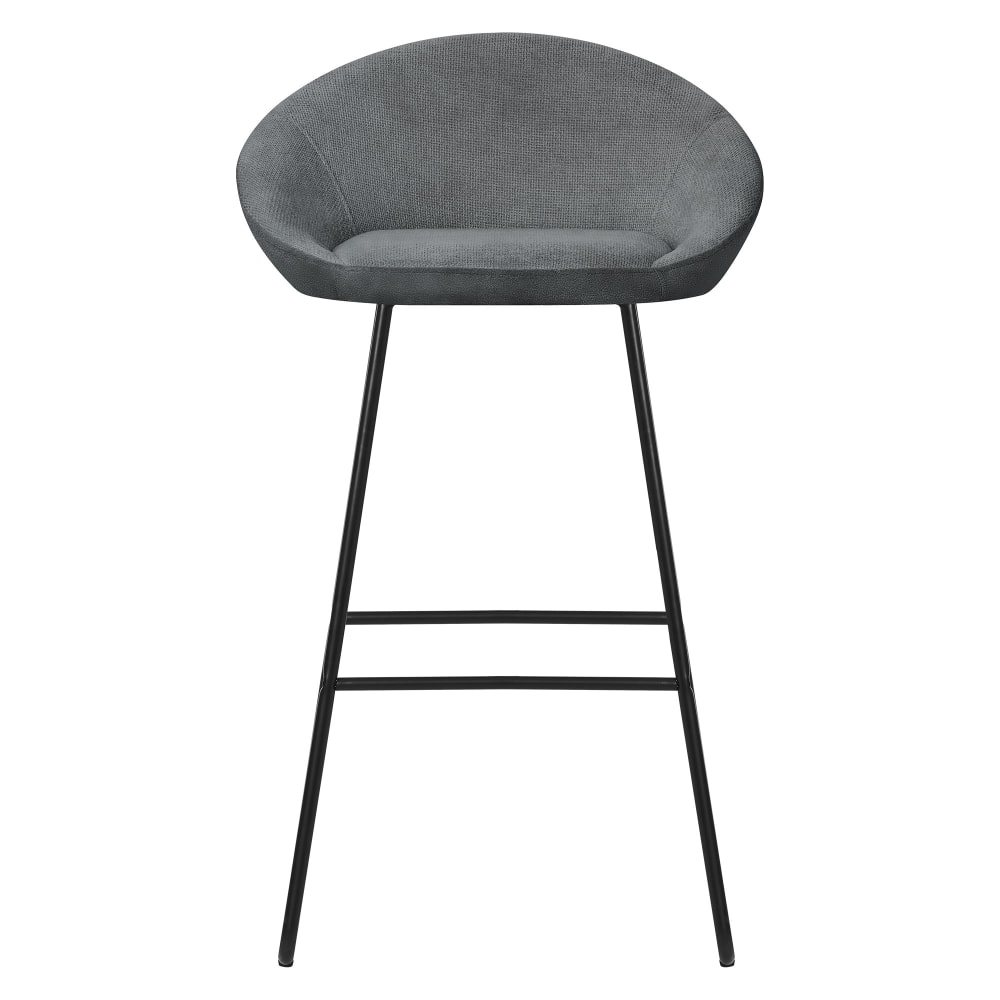 Barhocker 2er Set Anthrazit 75 cm hoch mit Stoffbezug &