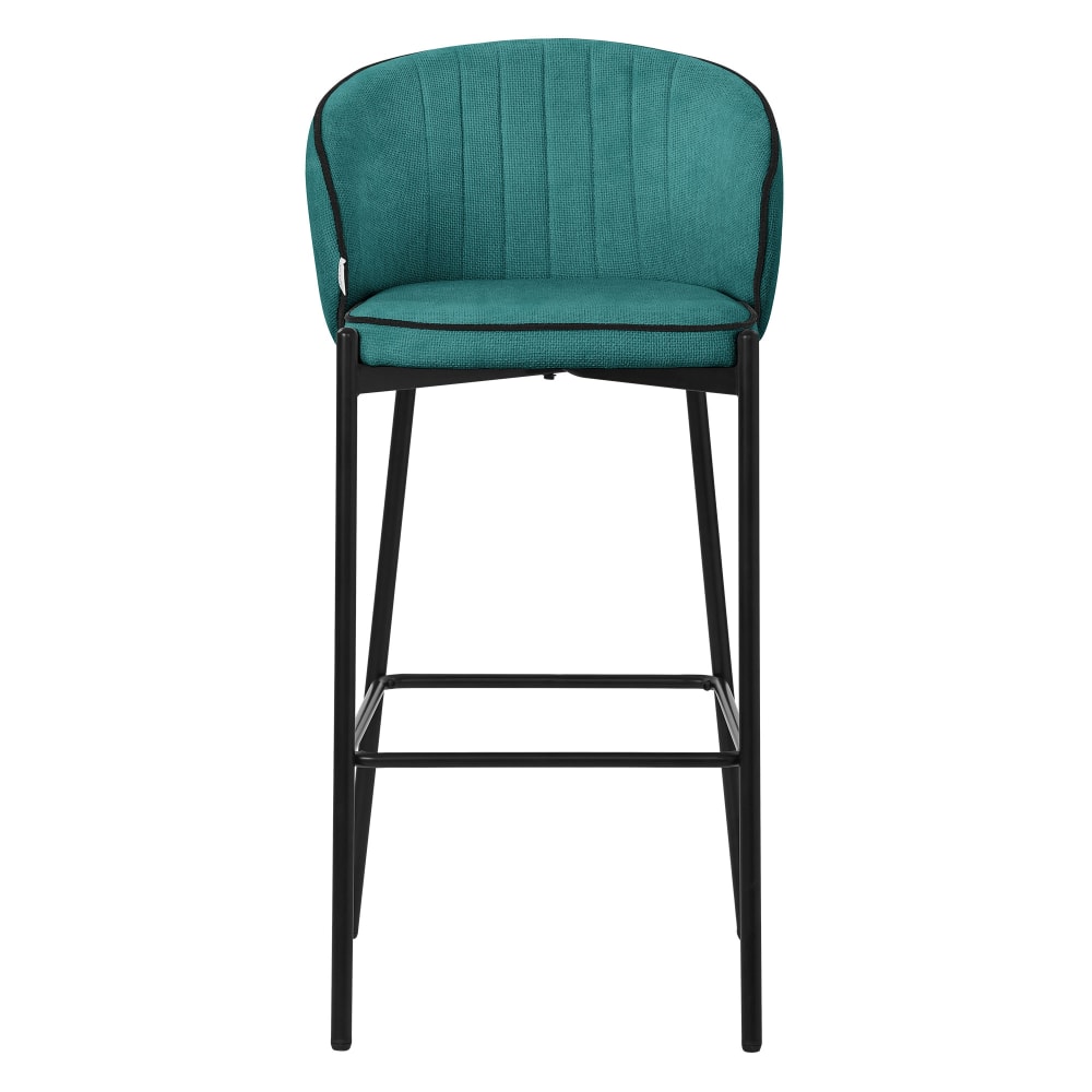 Barhocker 4er Set Petrol 76 cm hoch mit Stoffbezug und